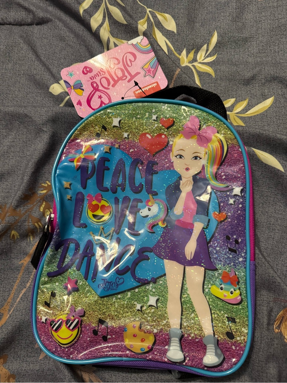 JoJo Siwa Sparkle 'Peace Love Dance' Backpack - Blue, Pink, Purple